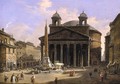 View of the Pantheon Rome - Ippolito Caffi