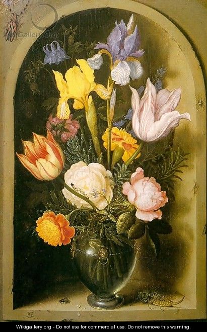 Flowers in a Glass Vase, approx. 1619 - Ambrosius the Elder Bosschaert