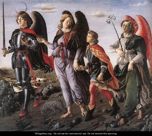 The Three Archangels with Tobias c. 1470 - Francesco Botticini
