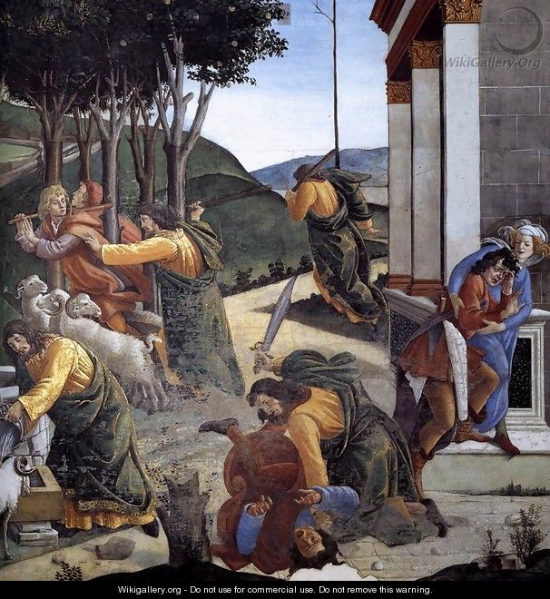 The Trials and Calling of Moses (detail 7) 1481-82 - Sandro Botticelli (Alessandro Filipepi)