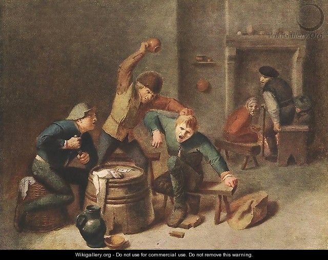 Brawling Peasants - Adriaen Brouwer