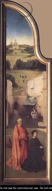 St Peter with the Donor (left wing) c. 1510 - Hieronymous Bosch