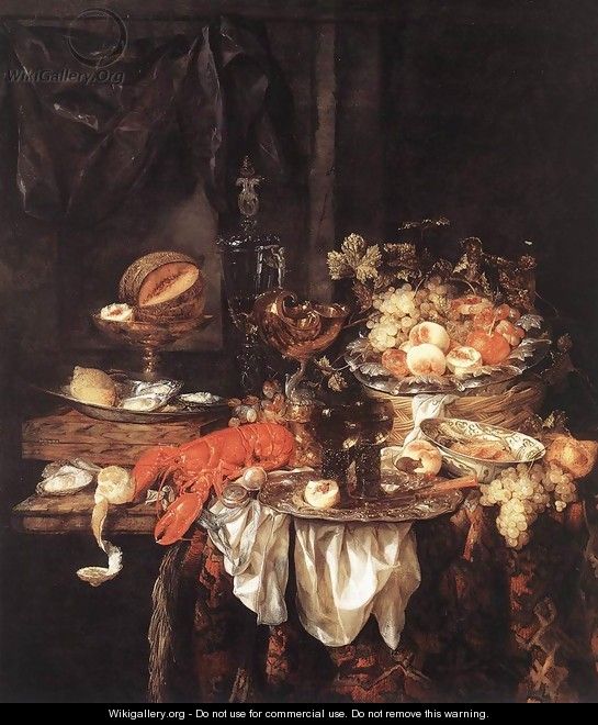 Banquet Still-Life with a Mouse 1667 - Abraham Hendrickz Van Beyeren