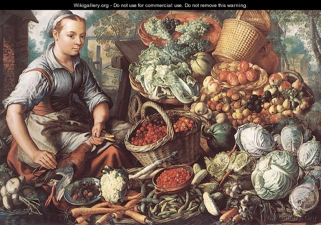 Market Woman with Fruit, Vegetables and Poultry 1564 - Joachim Beuckelaer