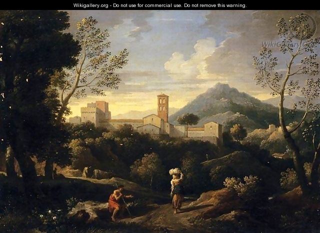 Classical Landscape with Figures - Jan Frans van Orizzonte (see Bloemen)