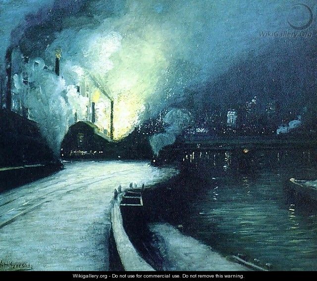 Industrial Scene, Pittsburgh 1928 - Aaron Harry Gorson