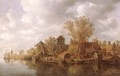 Village at the River 1636 - Jan van Goyen