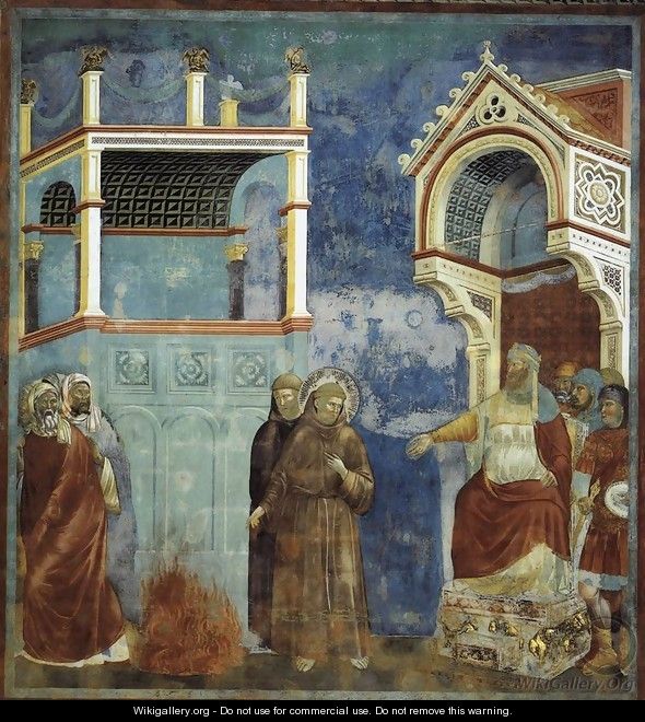 Legend of St Francis- 11. St Francis before the Sultan (Trial by Fire) 1297-1300 - Giotto Di Bondone
