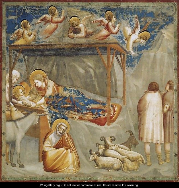 No. 17 Scenes from the Life of Christ- 1. Nativity- Birth of Jesus 1304-06 - Giotto Di Bondone