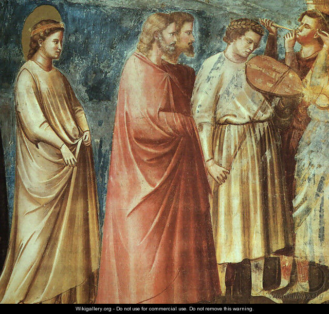 No. 12 Scenes from the Life of the Virgin- 6. Wedding Procession (detail 1) 1304-06 - Giotto Di Bondone