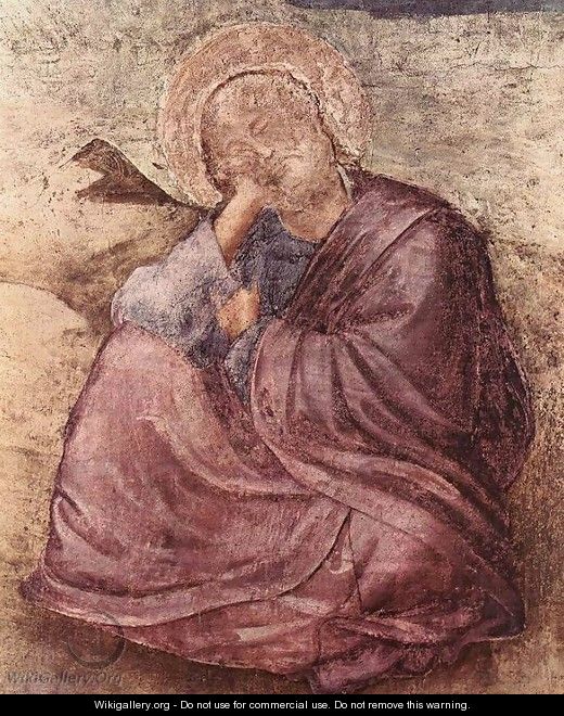 Scenes from the Life of St John the Evangelist- 1. St John on Patmos (detail) 1320 - Giotto Di Bondone