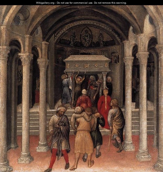 Quaratesi Altarpiece- Pilgrims at the Tomb of St Nicholas of Bari 1425 - Gentile Da Fabriano
