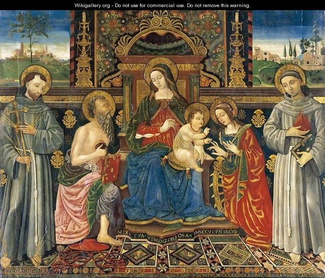 Madonna and Child Enthroned with Saints 1500 - Francesco Di Gabriele Da Viterbo