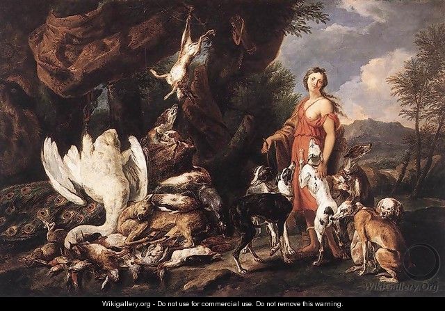 Diana with Her Hunting Dogs beside Kill - Jan Fyt