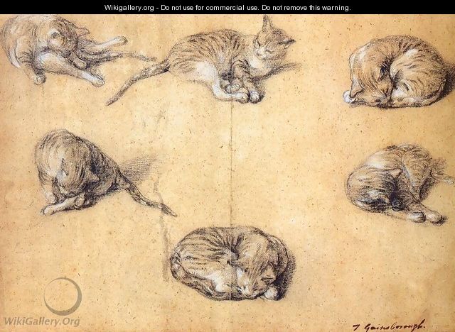 Six studies of a cat 1765-70 - Thomas Gainsborough