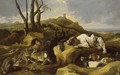 Spaniels Stalking Rabbits in the Dunes 1658 - Jan Fyt
