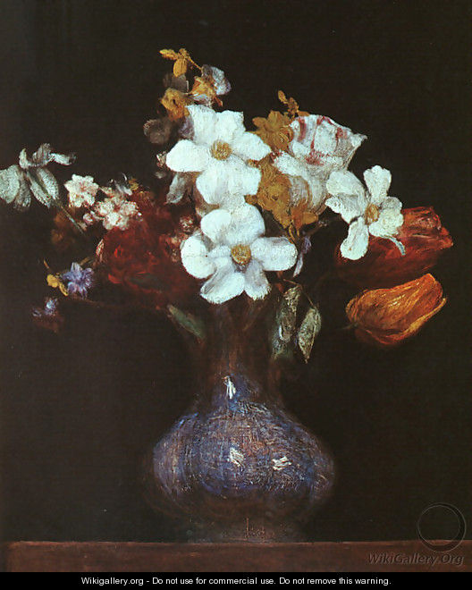 Narcissus and Tulips 1862 - Ignace Henri Jean Fantin-Latour
