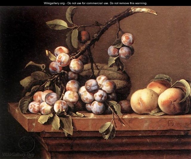 Plums and Peaches on a Table 1650 - Pierre Dupuys