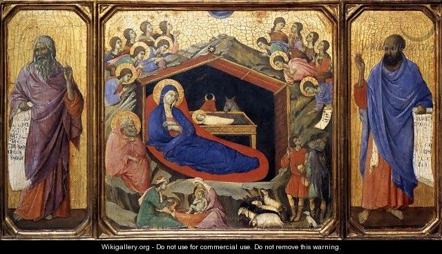Nativity between Prophets Isaiah and Ezekiel 1308-11 - Duccio Di Buoninsegna