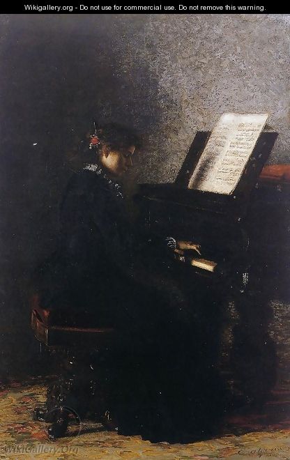 Elizabeth at the Piano 1875 - Thomas Cowperthwait Eakins