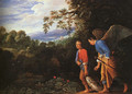 Tobias and the Archangel Raphael Returning with the Fish 1600s - Follwer of Elsheimer Adam