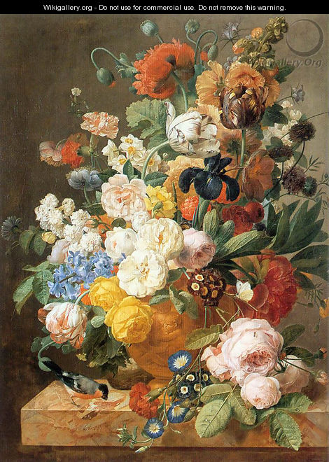 Bouquet of Flowers in a Sculpted Vase - Jan Frans Eliaerts