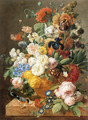 Bouquet of Flowers in a Sculpted Vase - Jan Frans Eliaerts