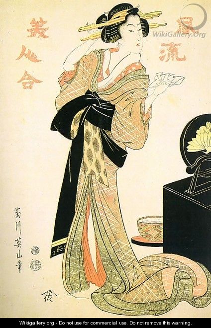 At the Dressing Table, from the series "Encounters with Elegance" 1812 - Kikukawa Eizan
