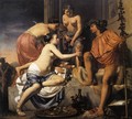 Nymphs Offering the Young Bacchus Wine, Fruit and Flowers 1670-78 - Caesar Van Everdingen