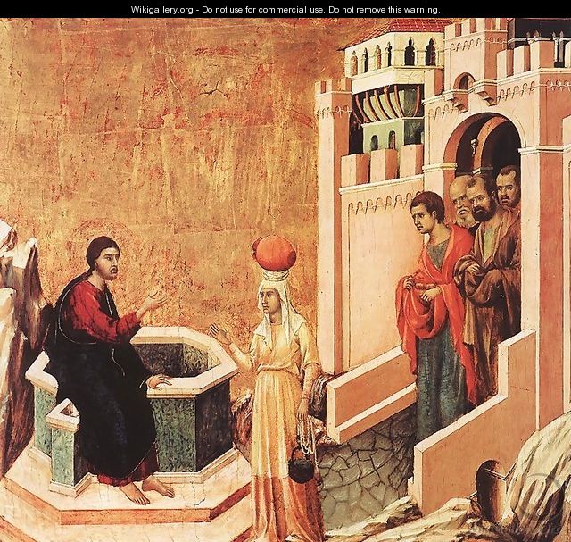 Christ and the Samaritan 1308-11 - Duccio Di Buoninsegna