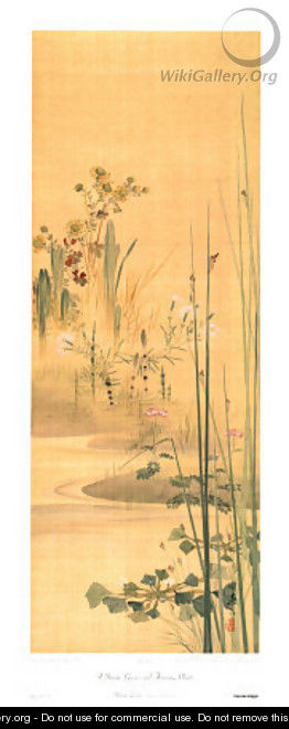 Stream, Grasses and Flower Plants 2 - Shibata Zeshin