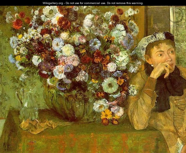 Madame Valpinçon with Chrysanthemums 1865 - Edgar Degas