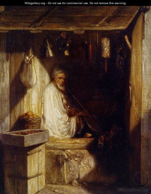 Turkish Merchant Smoking in His Shop 1844 - Alexandre Gabriel Decamps