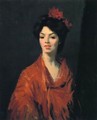 Spanish Woman In A Red Shawl - Robert Henri