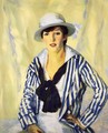 Viv In Blue Stripe - Robert Henri