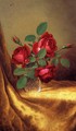 Red Roses In A Crystal Goblet - Martin Johnson Heade