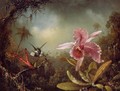 Orchid With Two Hummingbirds - Martin Johnson Heade