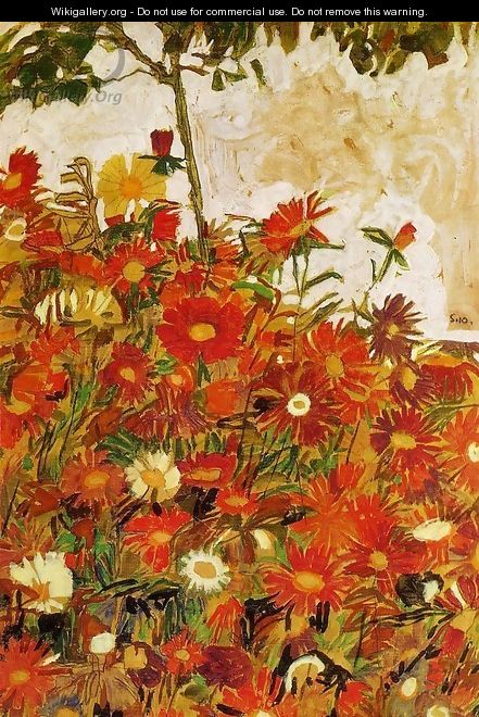 Field Of Flowers - Egon Schiele