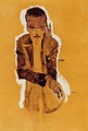 Portrait Of Eduard Kismack With Raised Left Hand - Egon Schiele
