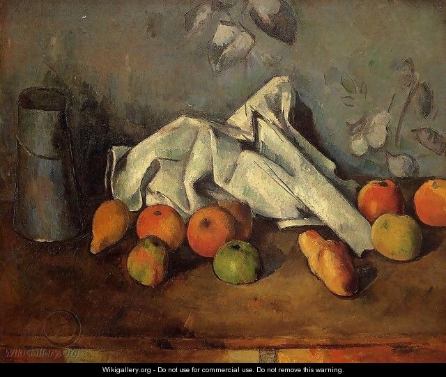 Still Life With Milk Can And Apples - Paul Cezanne