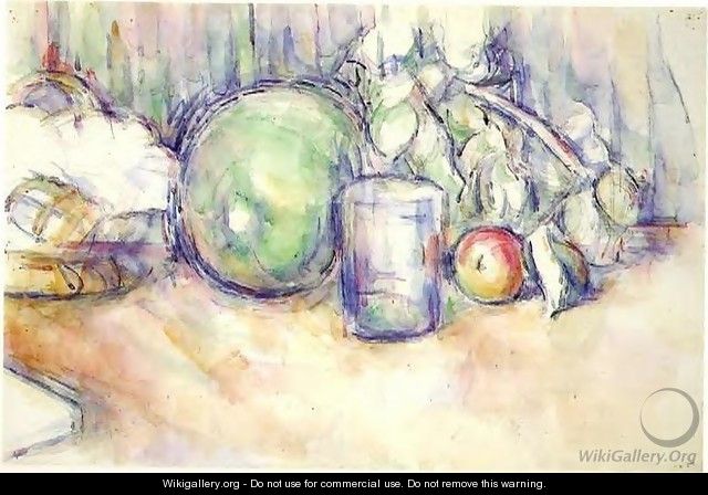 Still Life With Green Melon - Paul Cezanne