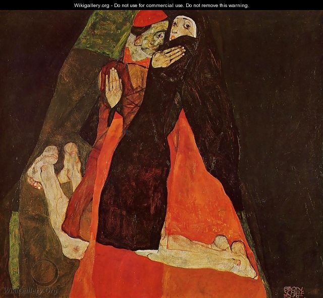 Cardinal And Nun Aka Caress - Egon Schiele