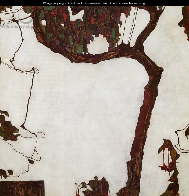 Autumn Tree With Fuchsias - Egon Schiele