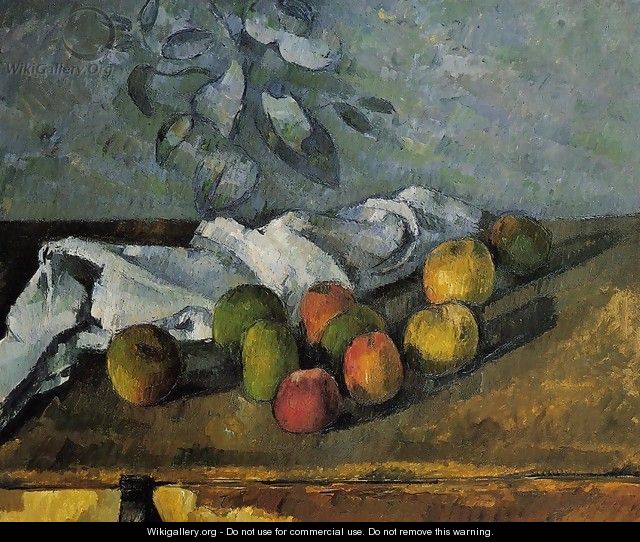 Apples And Napkin - Paul Cezanne