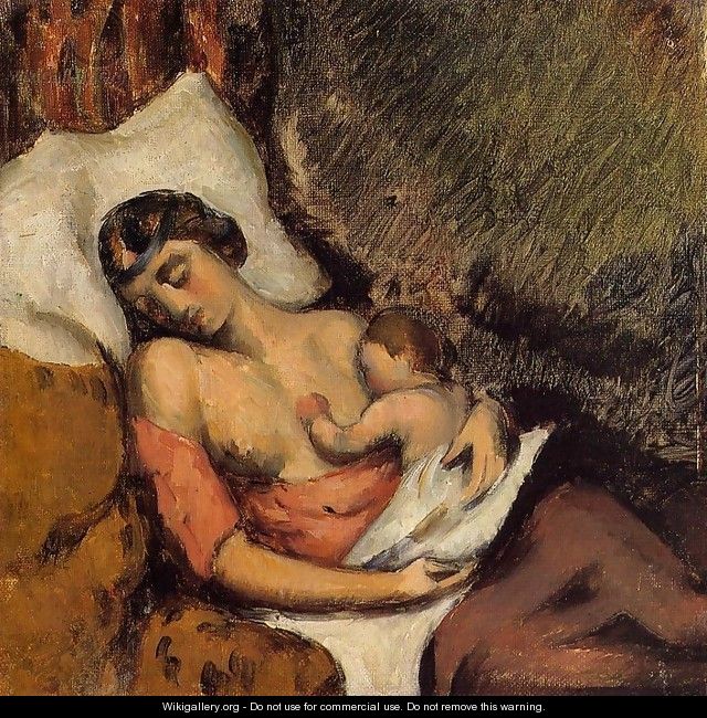 Hortense Breast Feeding Paul - Paul Cezanne Hortense Breast Feeding Paul - Paul Cezanne