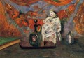 Still Life With Carafe And Ceramic Figure - Paul Gauguin