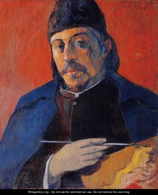 Self Portrait With Palette - Paul Gauguin