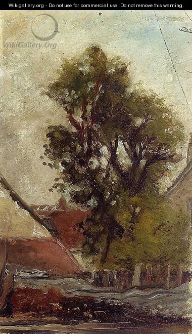 The Tree In The Farm Yard (sketch) - Paul Gauguin