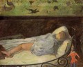 Young Girl Dreaming Aka Study Of A Child Asleep The Painters Daughter Line Rue Carcel - Paul Gauguin