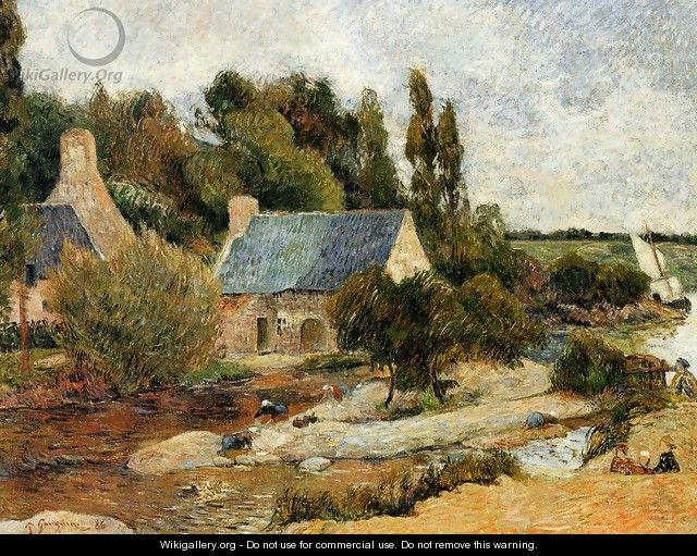 Washerwoman At Simonou Mill Pont Aven - Paul Gauguin